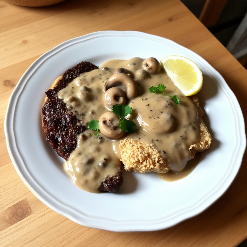 Reh-Jägerschnitzel mit cremiger Pilzsauce