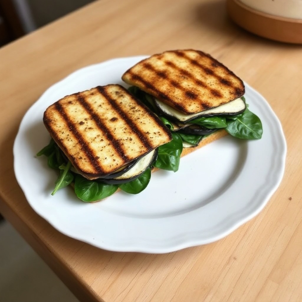 Panini di Melanzane Grigliate e Spinaci con Provolone