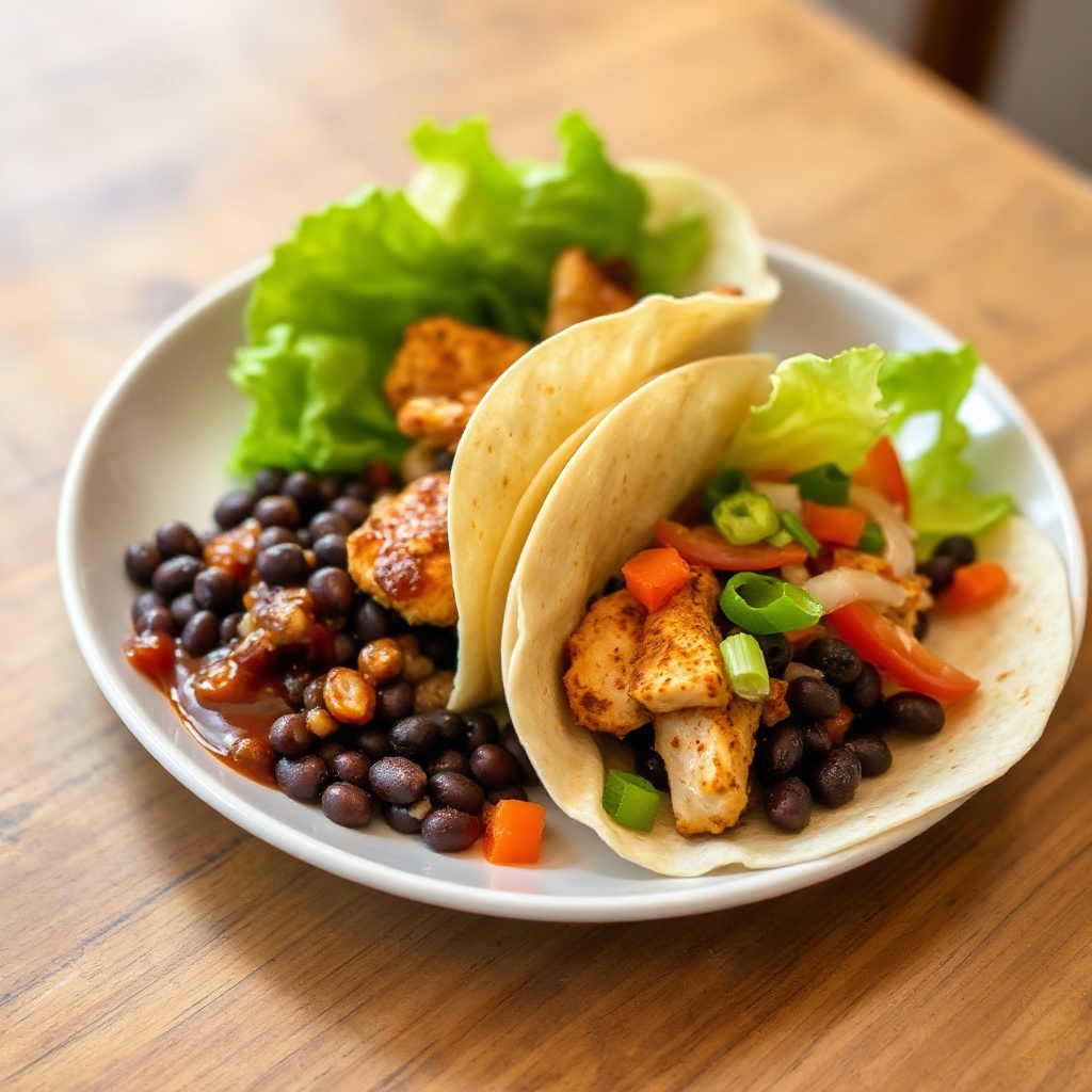 Wraps di Pollo e Fagioli Neri Piccanti
