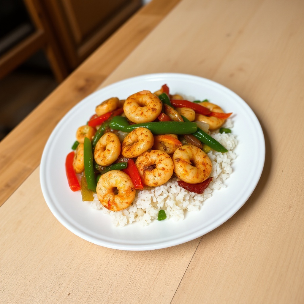 Würzige Cajun-Garnelen und Gemüse-Pfanne