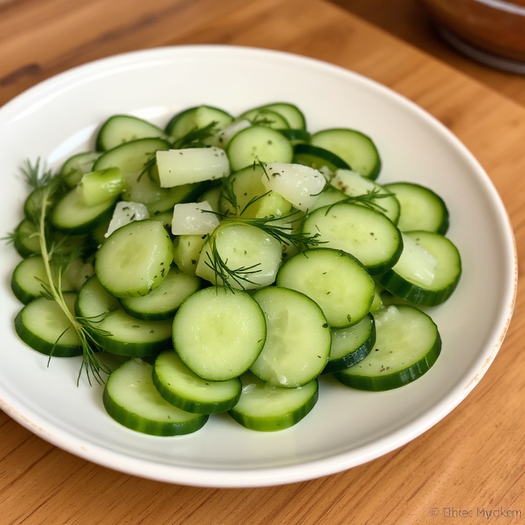 Erfrischender Dill- und Gurkensalat