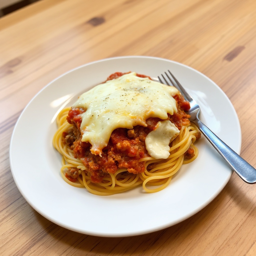 Cheesy Spaghetti Pie Delight