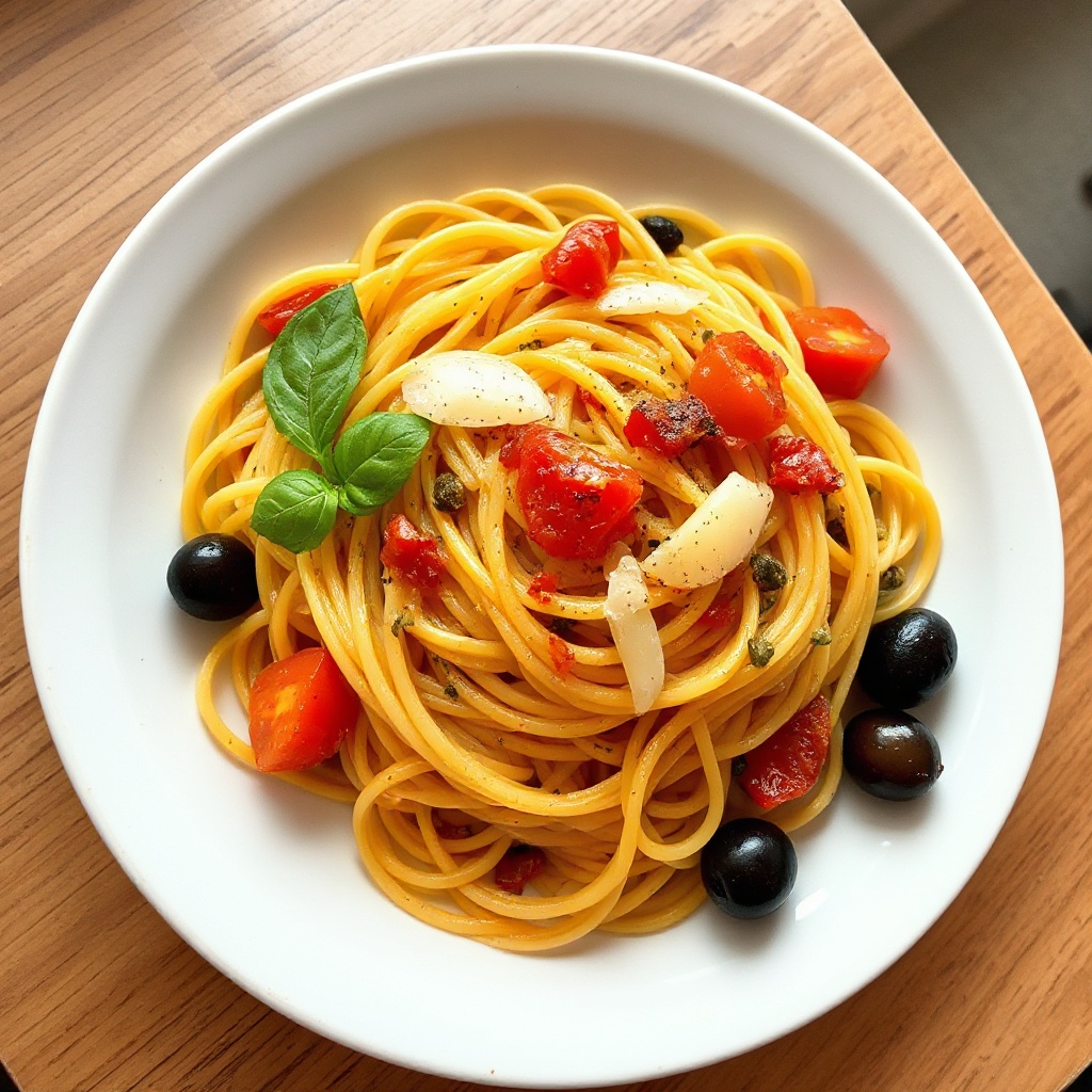 Mediterrane Oliven- und Kräuter-Pasta