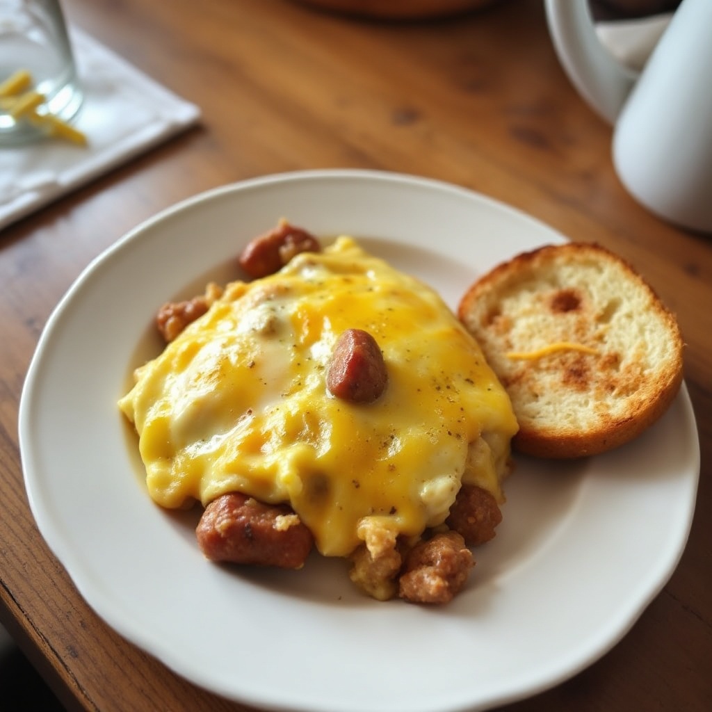 Herzhafter Frühstückswurst- und Käsekuchen