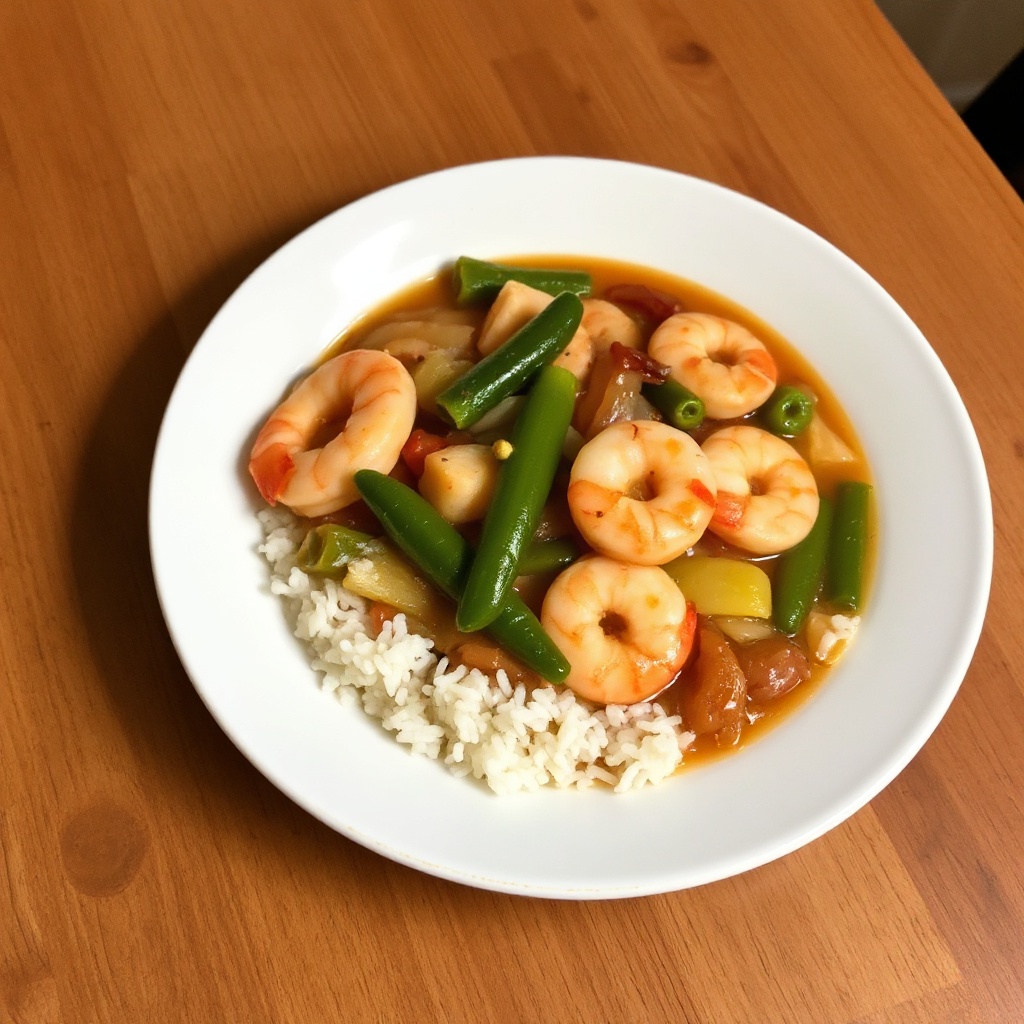 Herzhafter Garnelen- und Okra-Gumbo