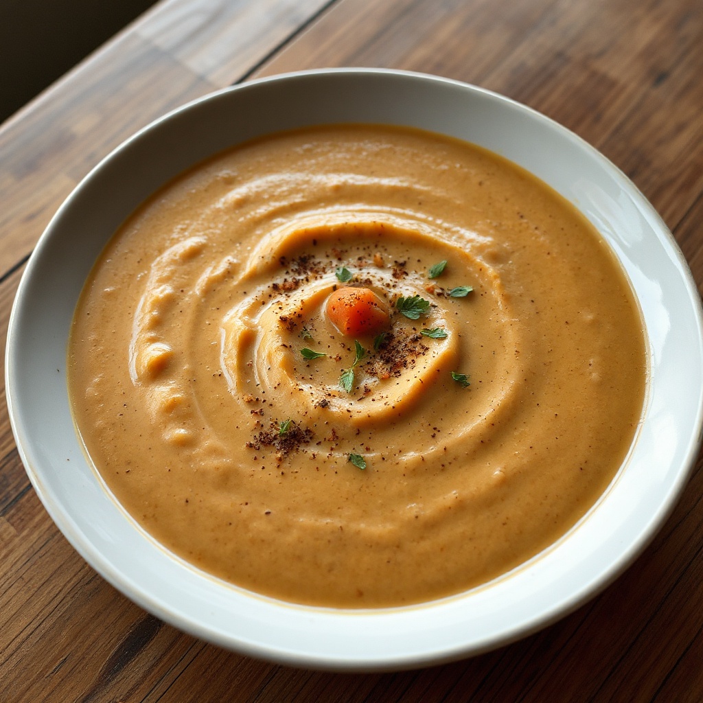 Afrikanisch inspirierte cremige Erdnusssuppe