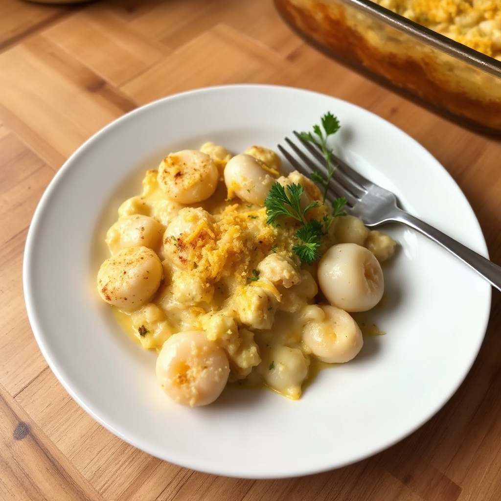 Sformato di Frutti di Mare con Crosta di Cheddar