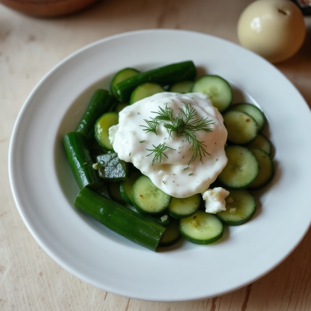 Erfrischender ungarischer Gurkensalat mit einem Twist