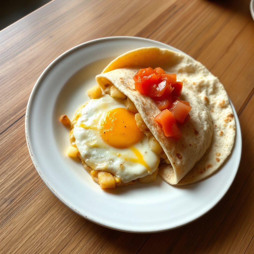 Käse-Kartoffel-Ei-Frühstücks-Wrap
