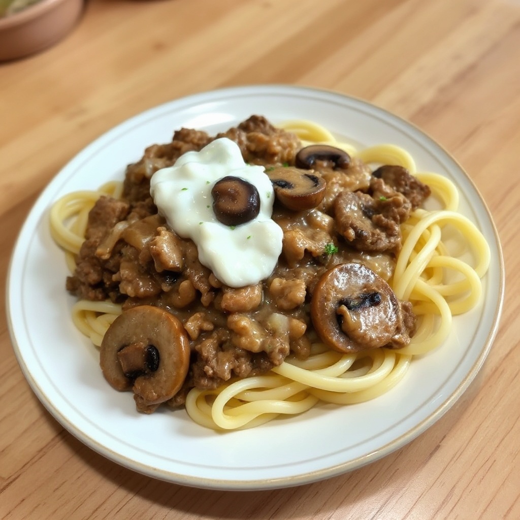 Stroganoff di Manzo Cremoso con Funghi