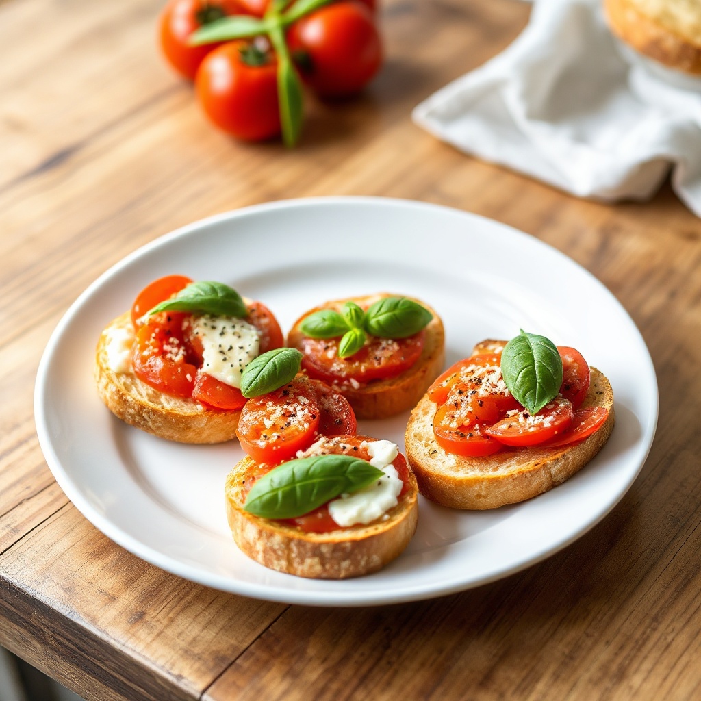 Bruschette Salate con Pomodoro e Basilico