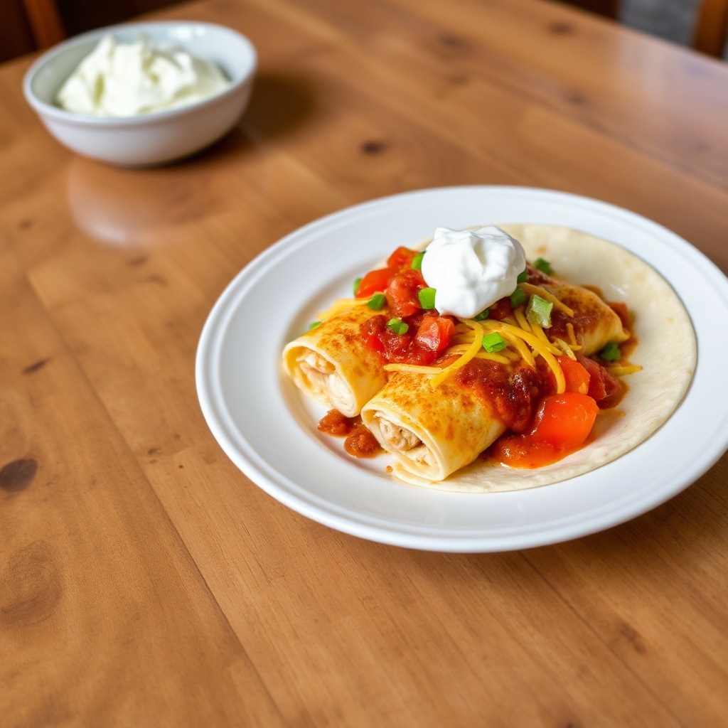 Cremige Hähnchen-Enchiladas mit einem Twist