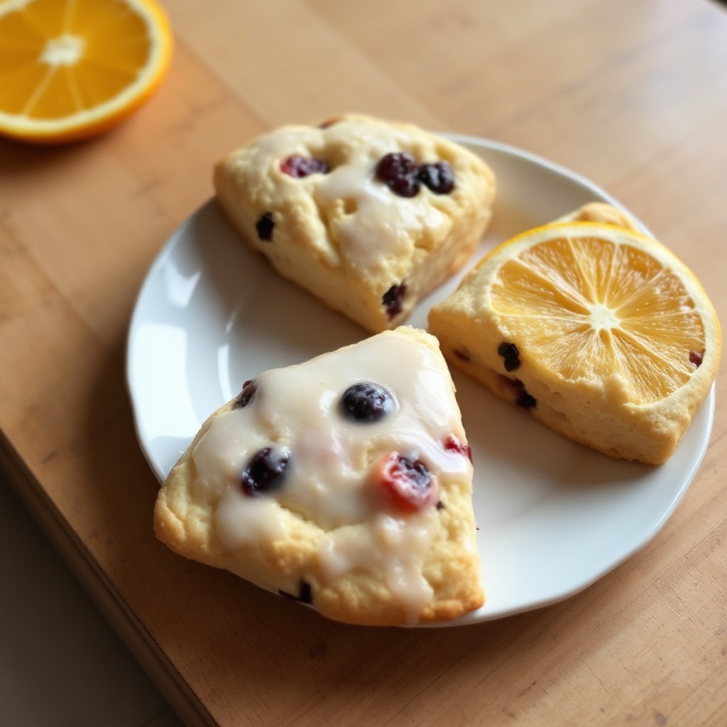 Scones Glassati all'Arancia e Cranberry