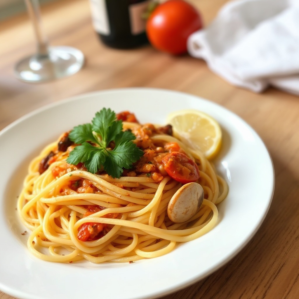 Linguine mit herzhaftem Muschel-Tomaten-Sauce