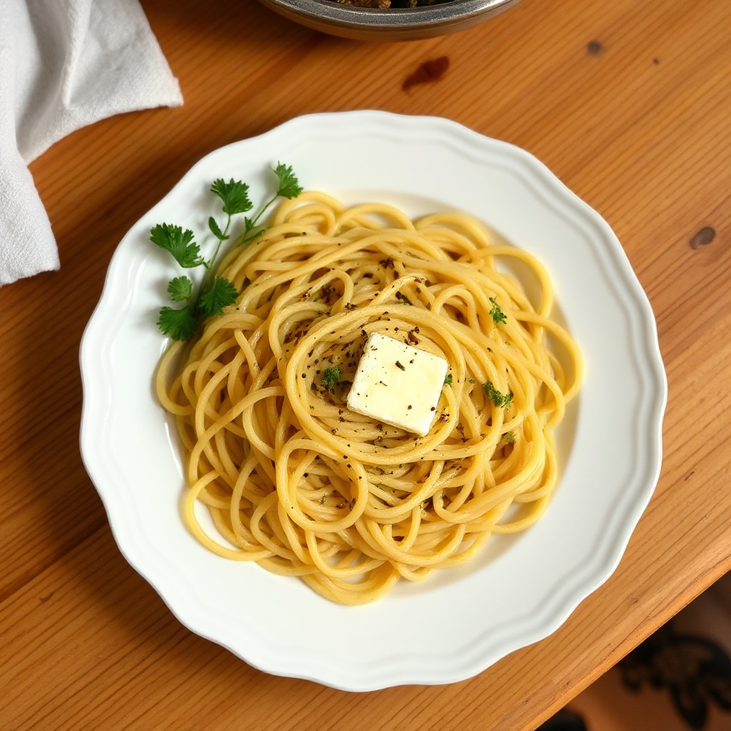 Herzhafte Butternudeln mit Kümmel und Kräutern