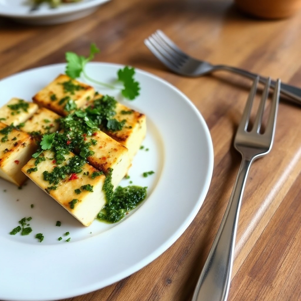 Gegrillter Tofu mit Kräuter-Chimichurri