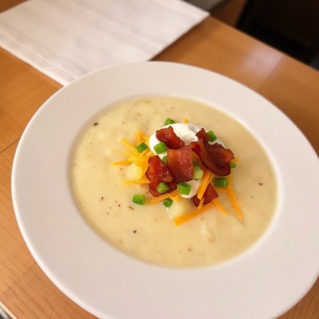 Cremige Kartoffelsuppe mit knusprigem Speck