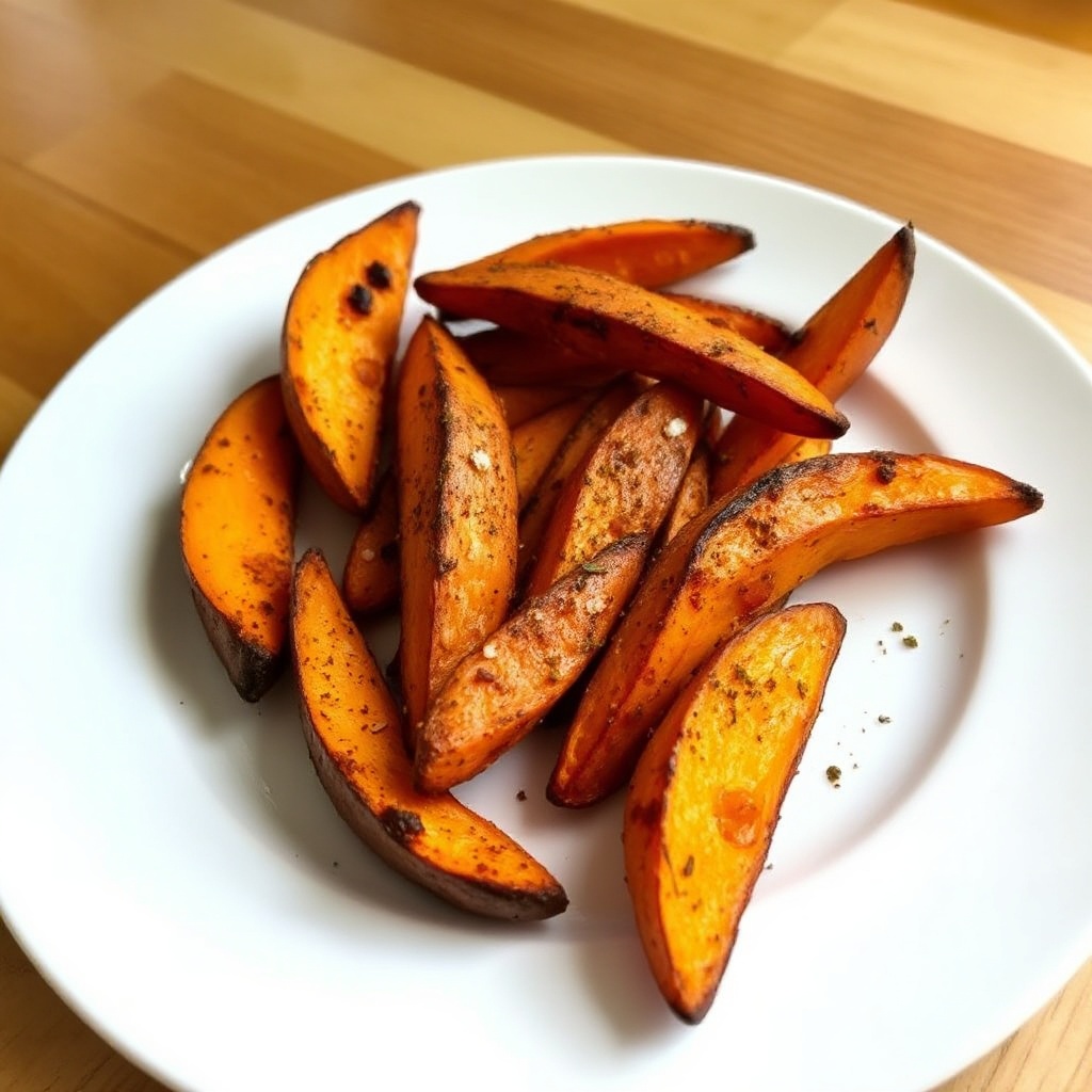 Fette di Patate Dolci Aromatizzate al Forno