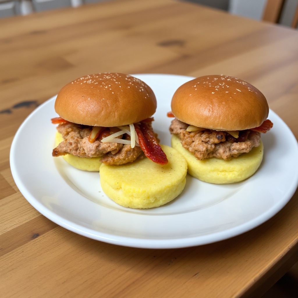 Savory Turkey Sliders on Crispy Polenta Rounds