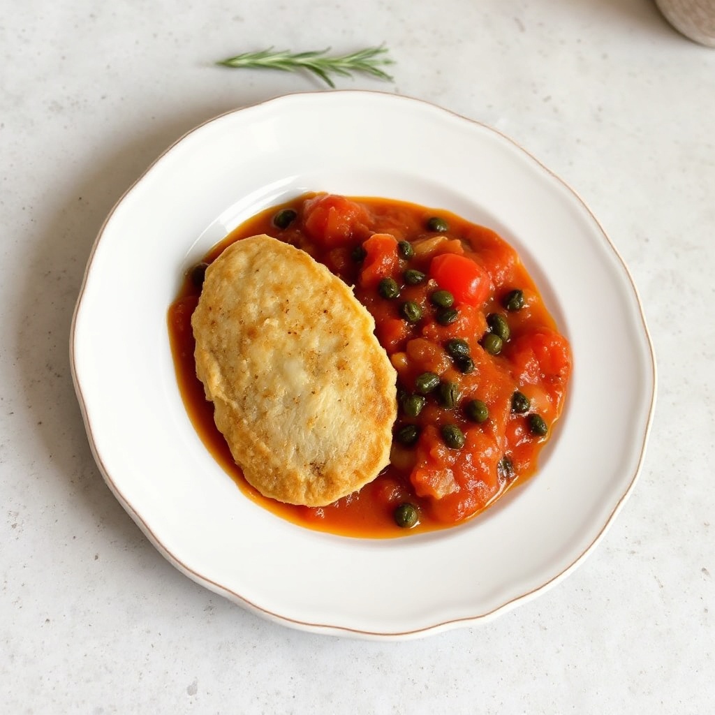 Turkey Cutlets with Savory Tomato-Caper Sauce