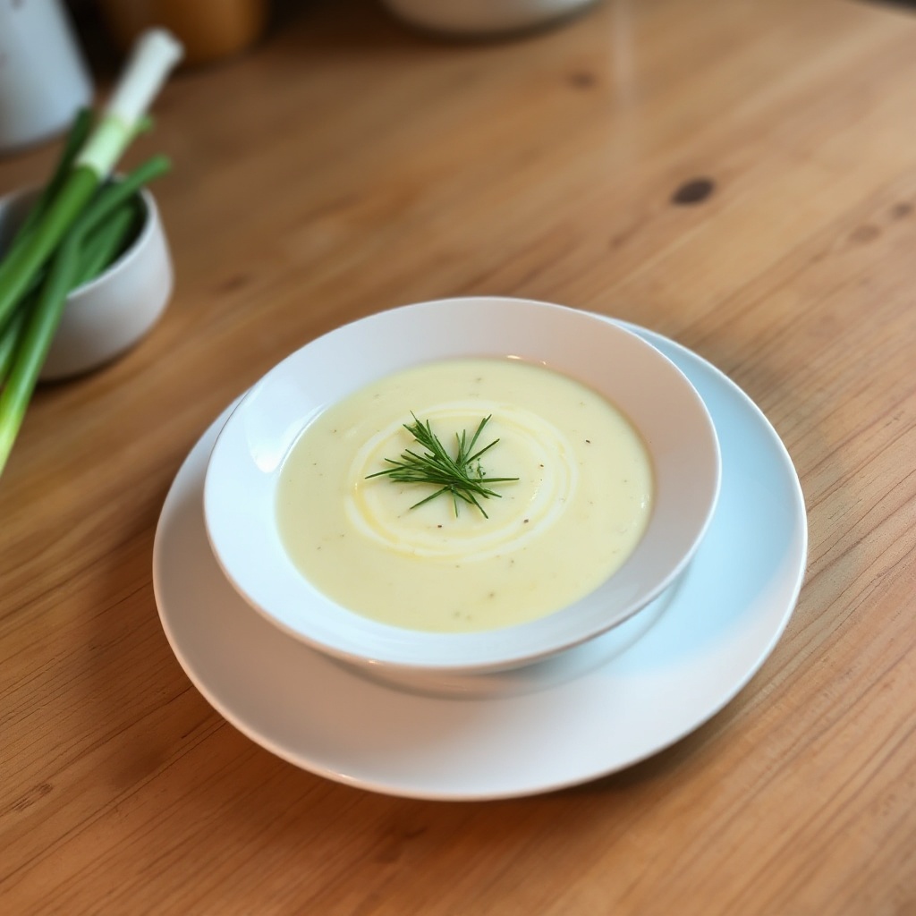 Cremige Kartoffel-Lauch-Suppe mit Kräutergarnitur