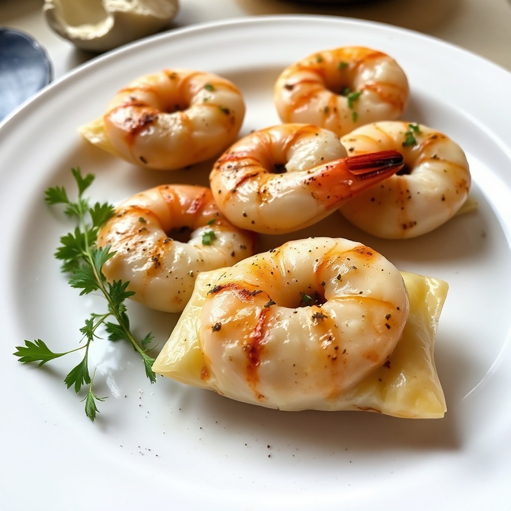 Pacchetti di Gamberetti Grigliati all'Aglio e Erbe
