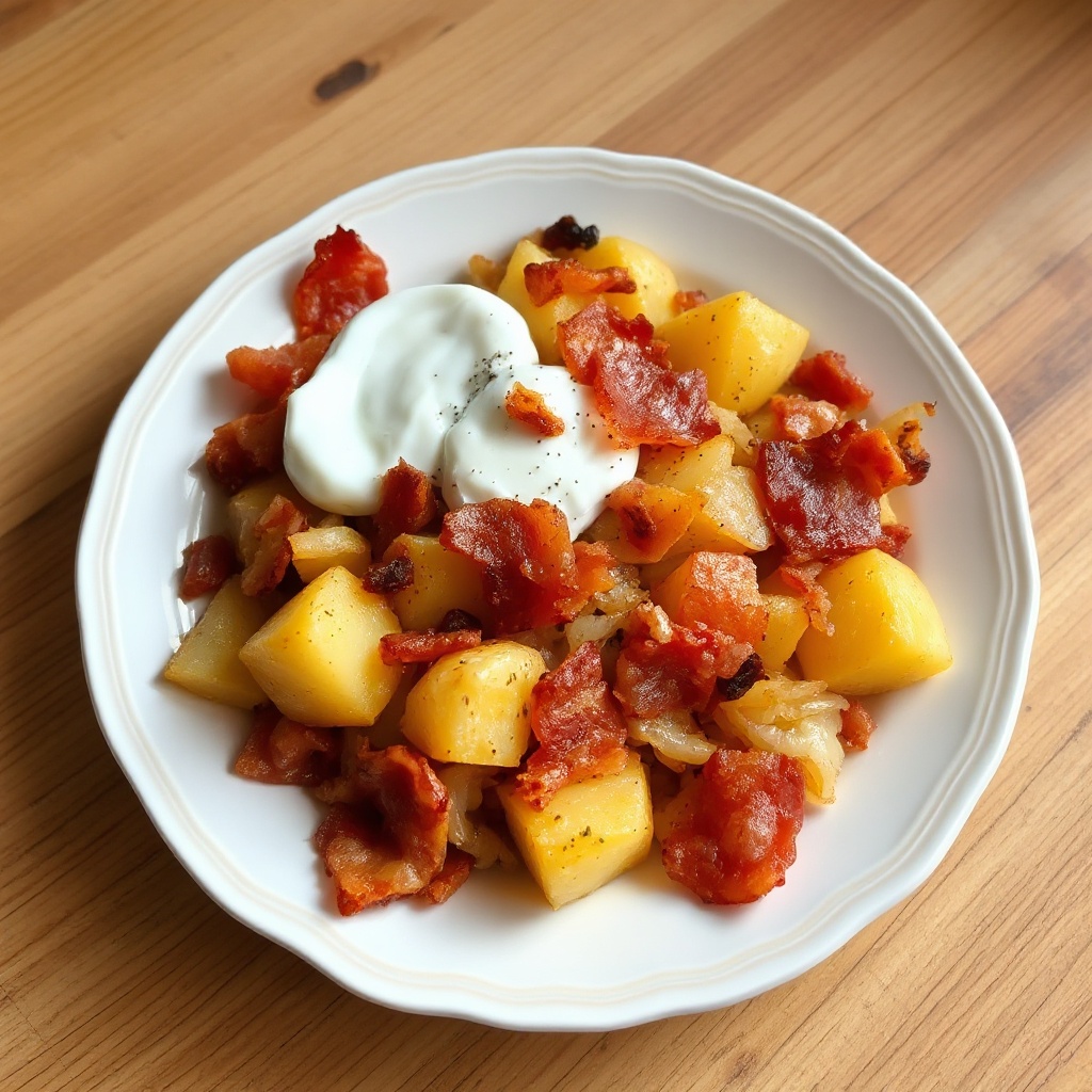 Goldene Kartoffel-Bacon-Pfanne