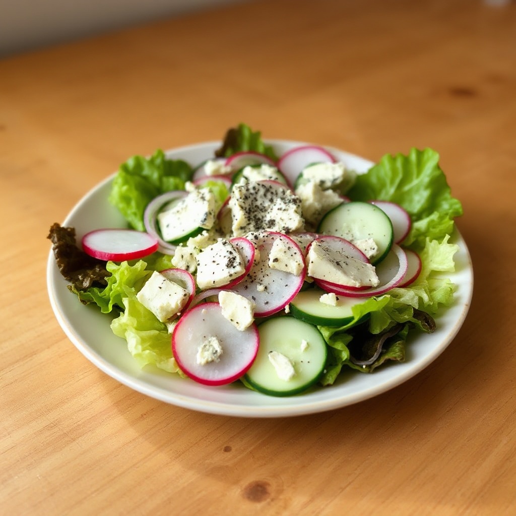 Knackiger Dänischer Blauschimmelkäse-Gartensalat