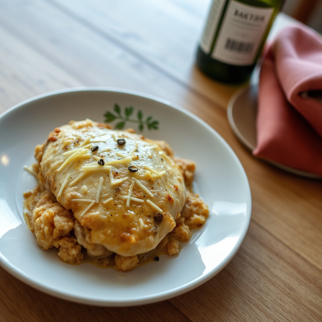 Savory Chicken Bake with Wine and Cheese