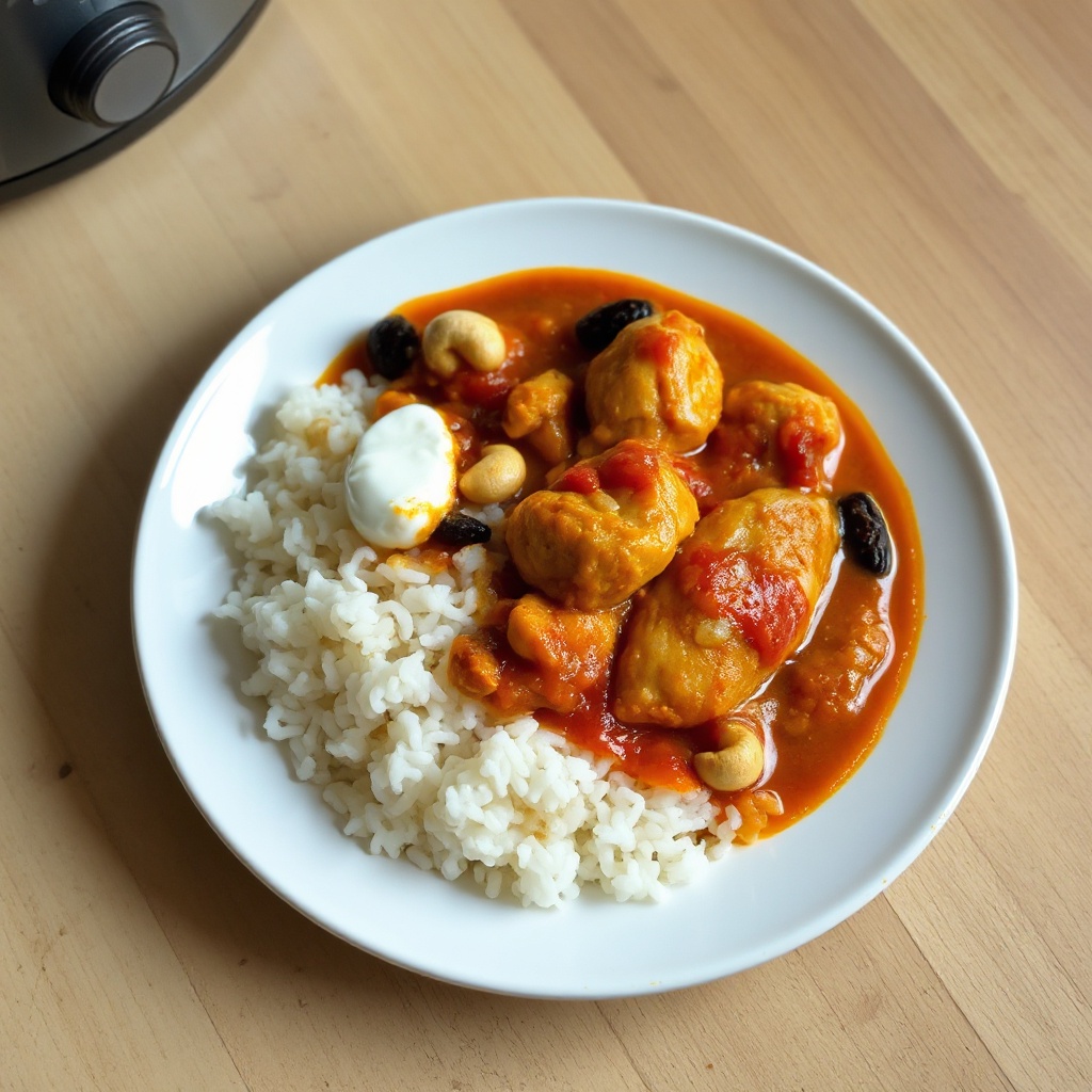 Einfaches Hähnchen-Curry im Reiskocher