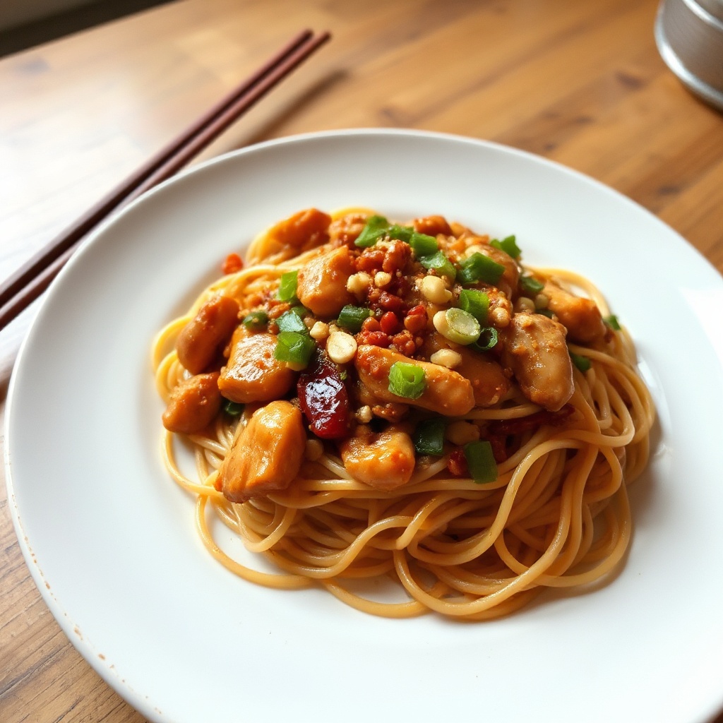 Kung Pao Hähnchen Spaghetti Genuss