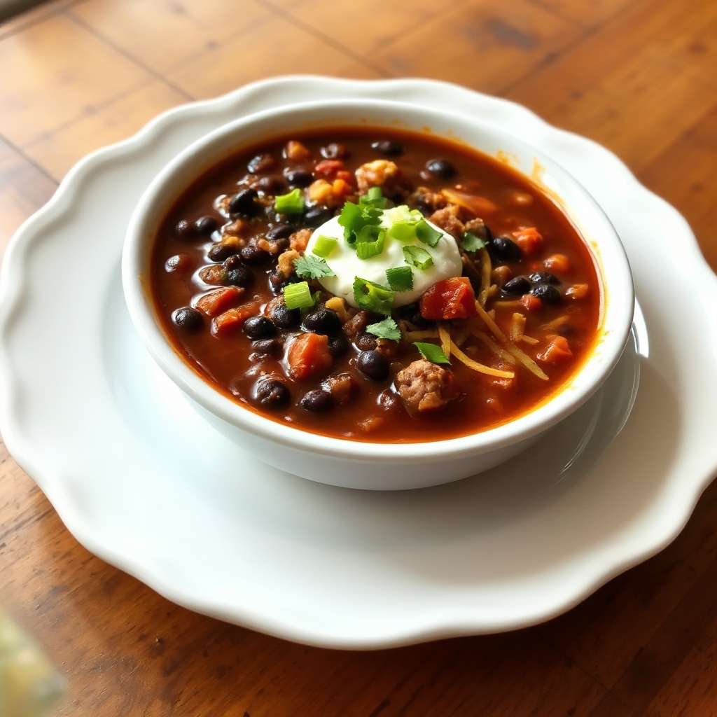 Herzhafter Schwarze-Bohnen-und-Salsa-Suppe