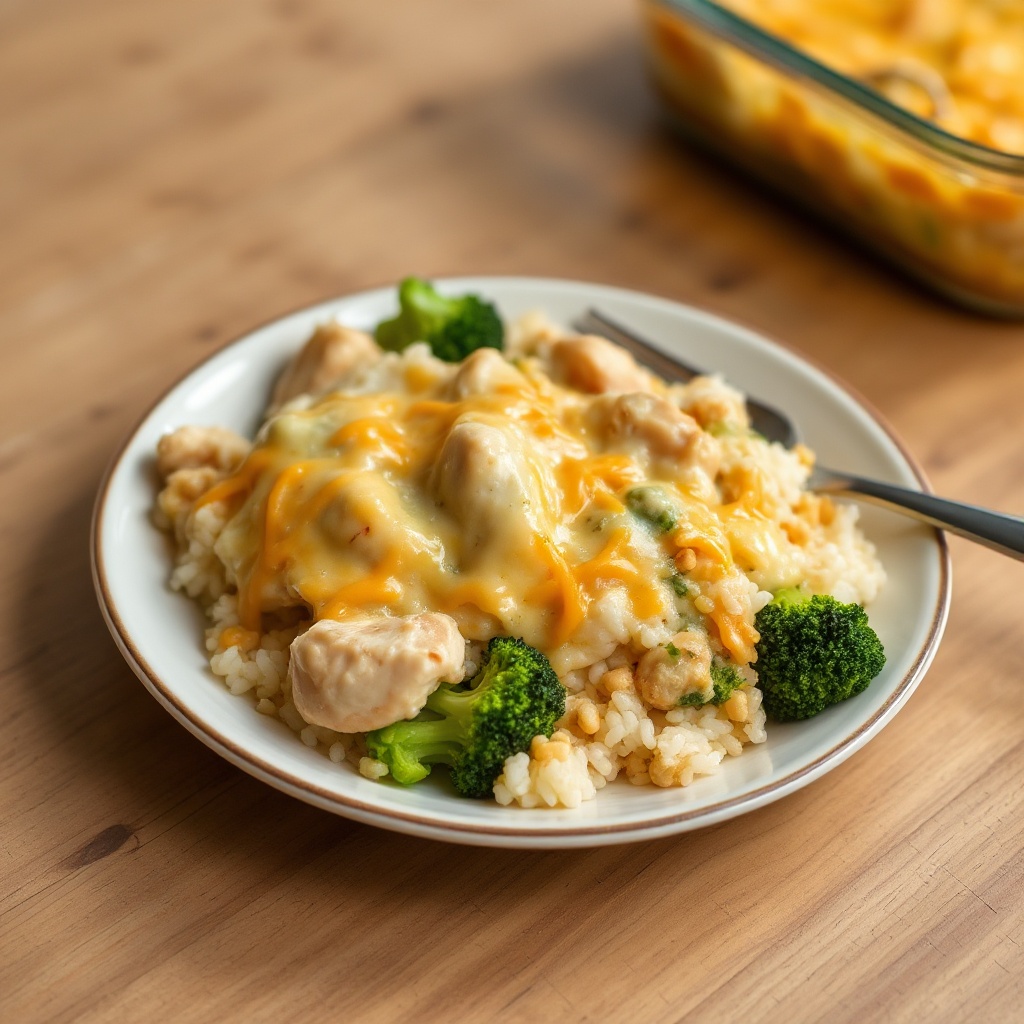 Käse-Hühnchen-Brokkoli-Auflauf