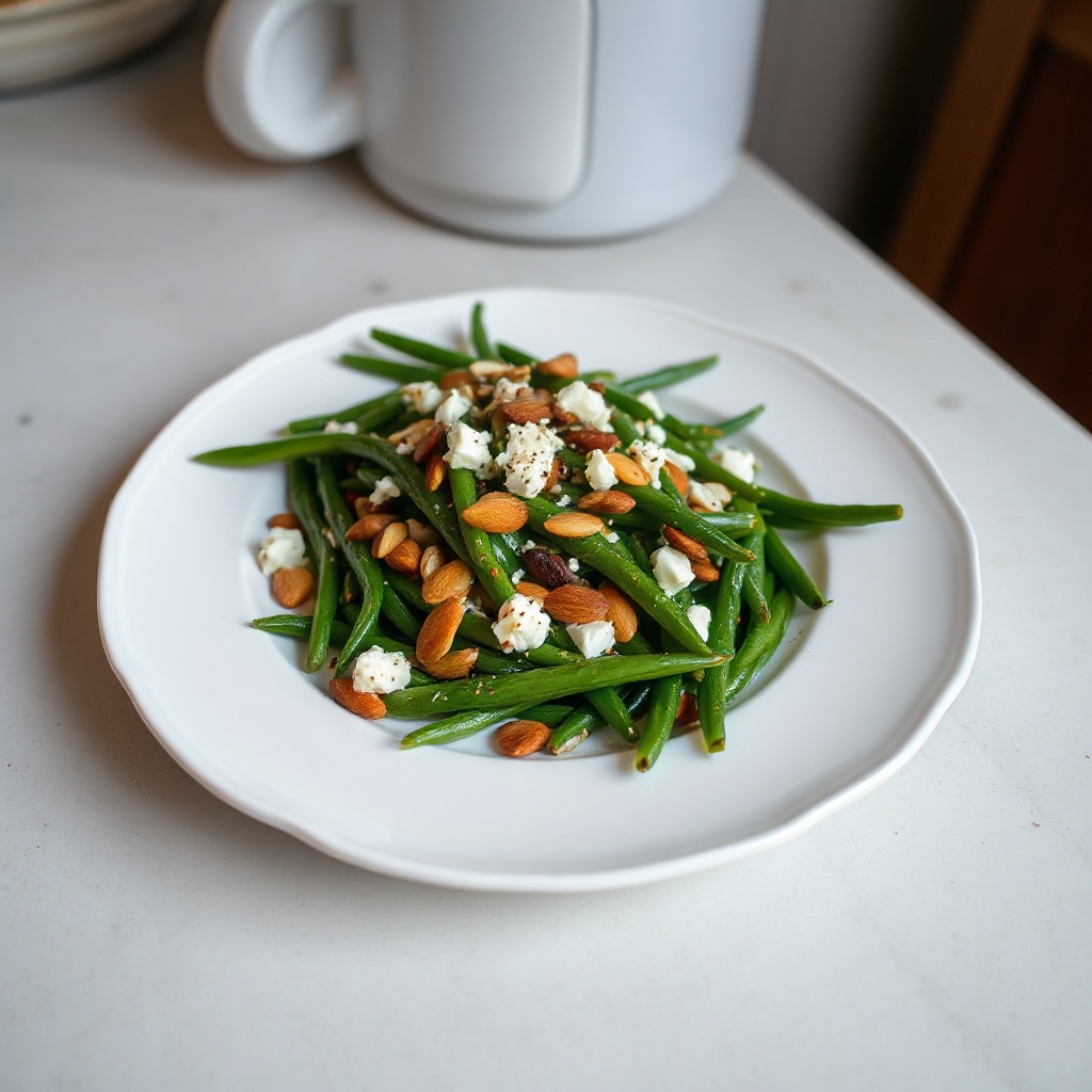 Sautéed Green Beans with Toasted Almonds and Feta