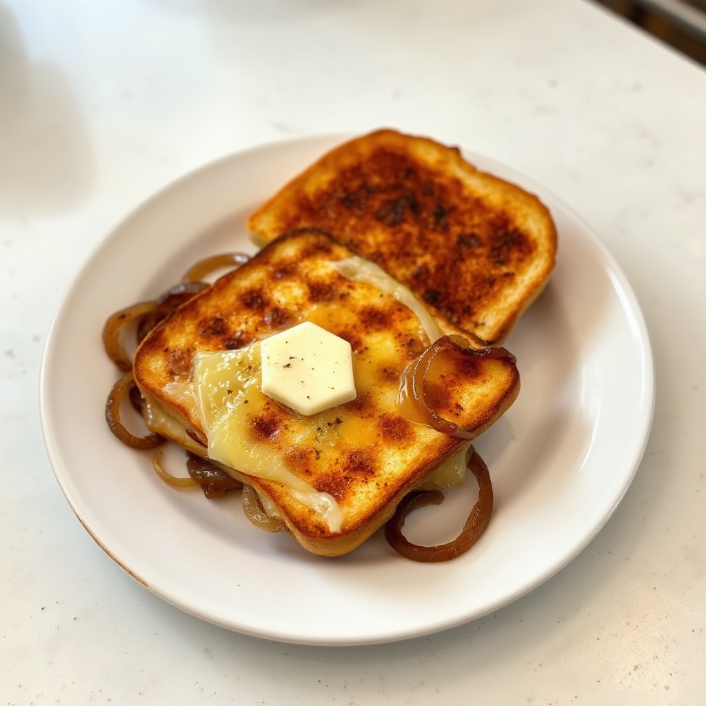 Gourmet Grillkäse mit karamellisierten Zwiebeln