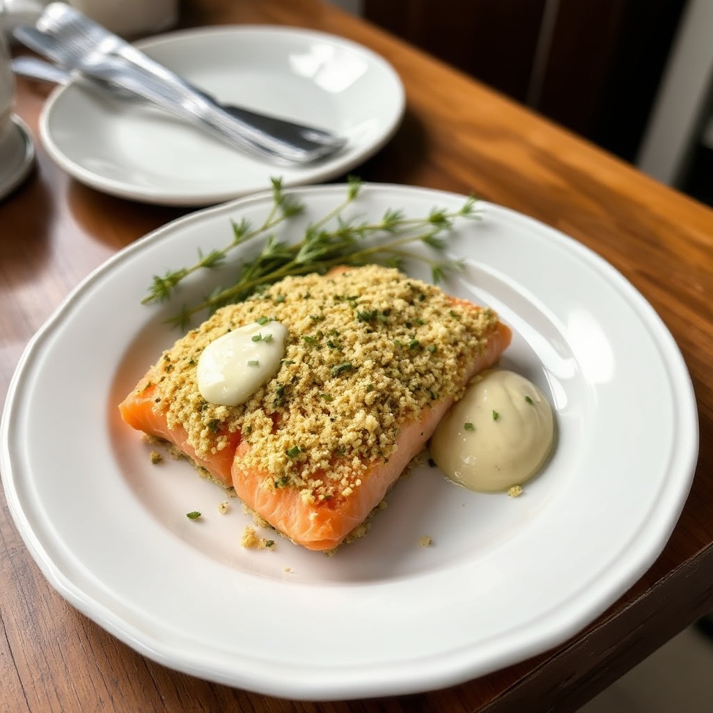 Kräuterkruste Lachs Auflauf