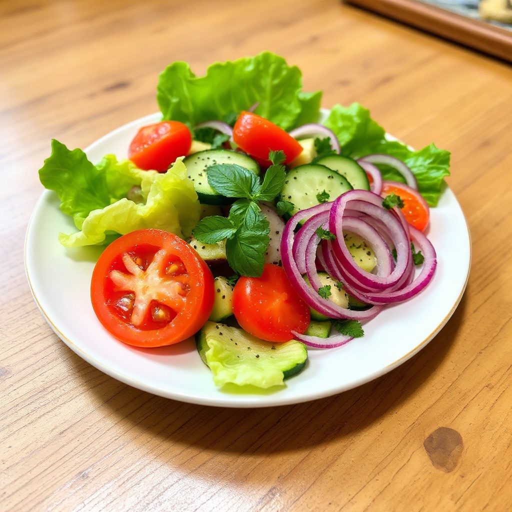 Würziger Gartensalat mit Zitronen-Honig-Vinaigrette