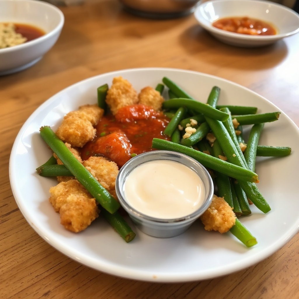 Spicy Dipping Sauce with Crispy Tempura Veggies