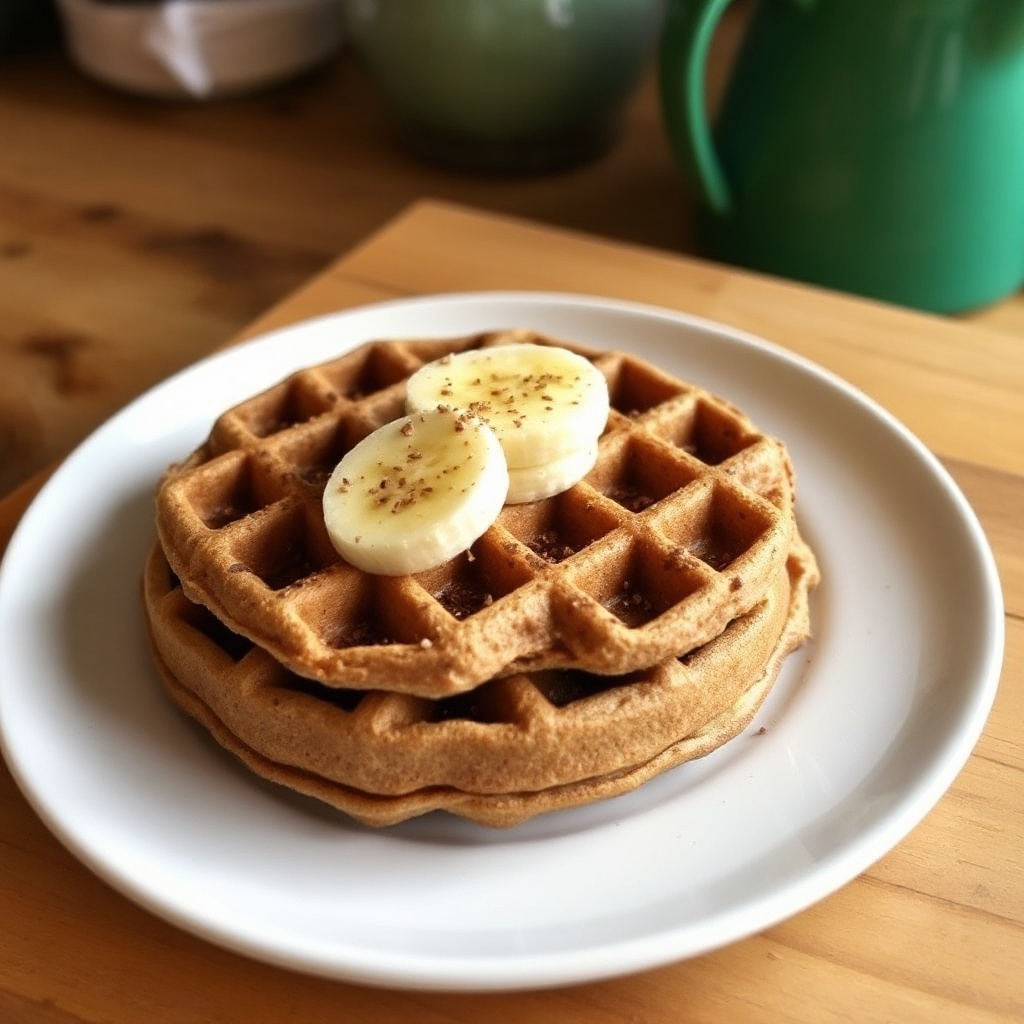 Banana Flax Whole Wheat Waffles