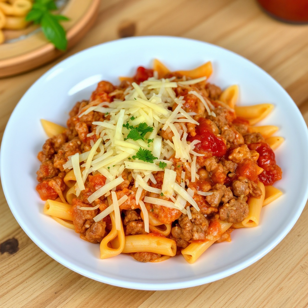 Käse-Rindfleisch-Pasta-Genuss