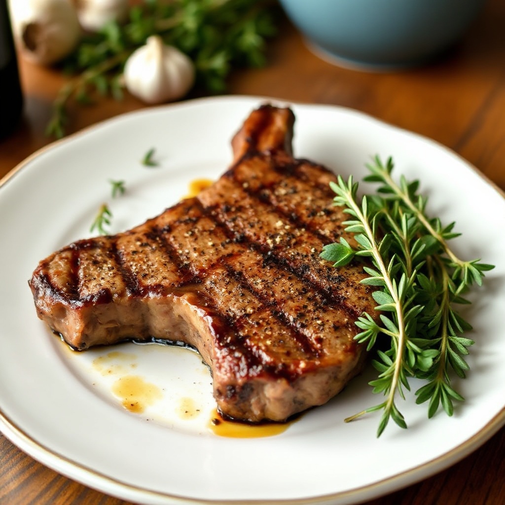 Garlic Herb Grilled T-Bone Steak