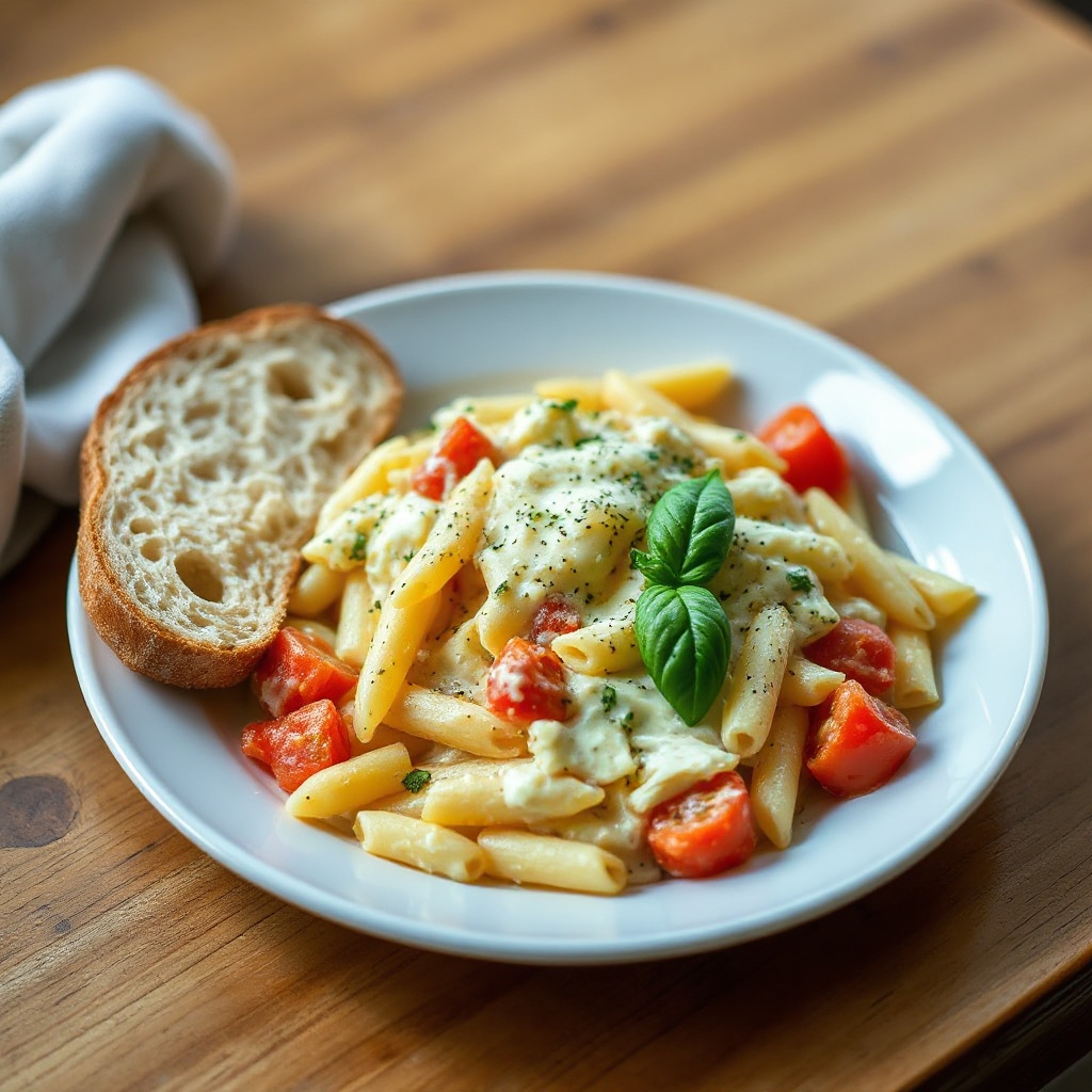 Creamy Four-Cheese Baked Penne with Fresh Herbs