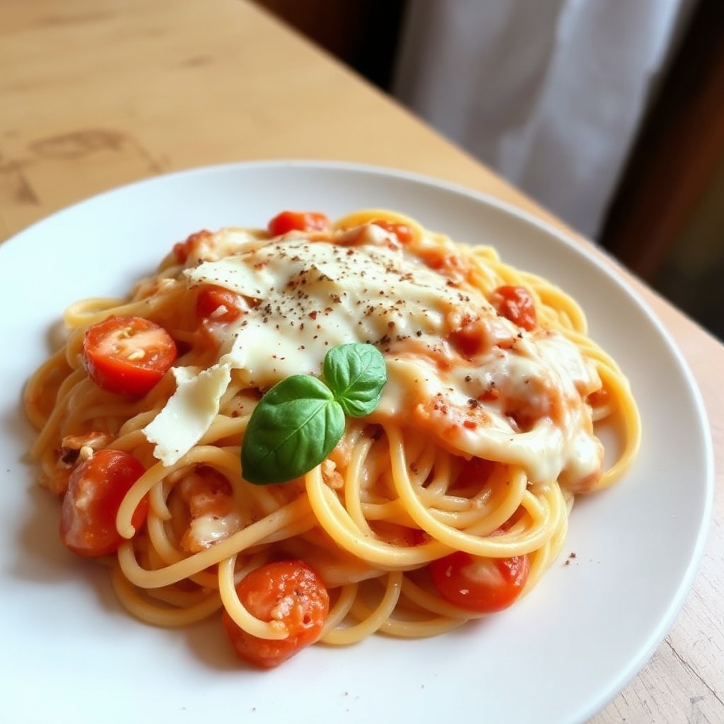 Cremige Tomaten-Wodka-Linguine
