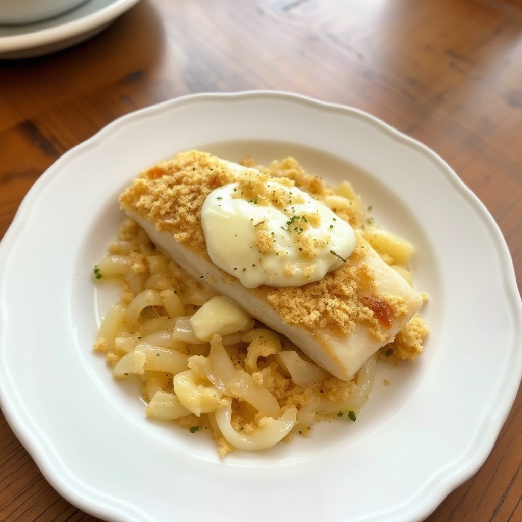 Halibut al Forno con Topping Cremoso