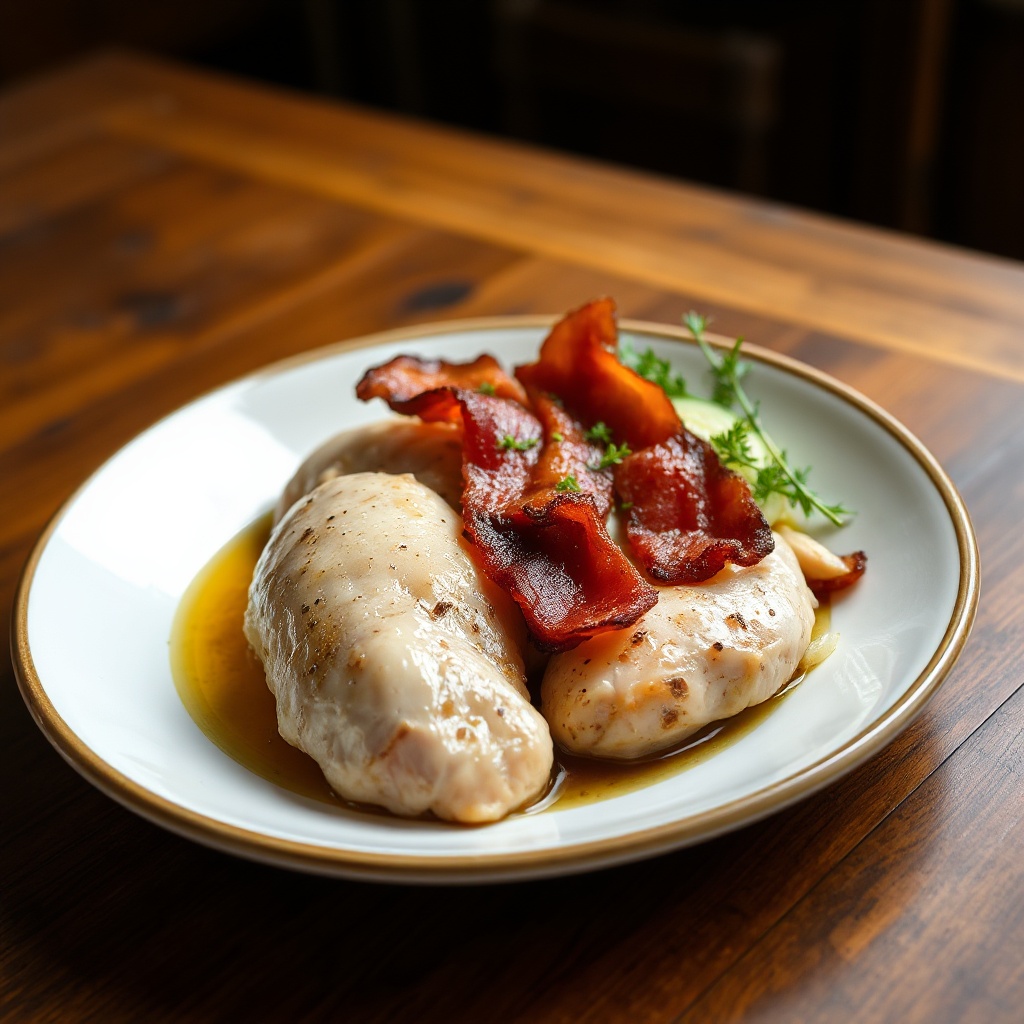 Pollo Salato all'Aglio e Cipolla con Bacon Croccante