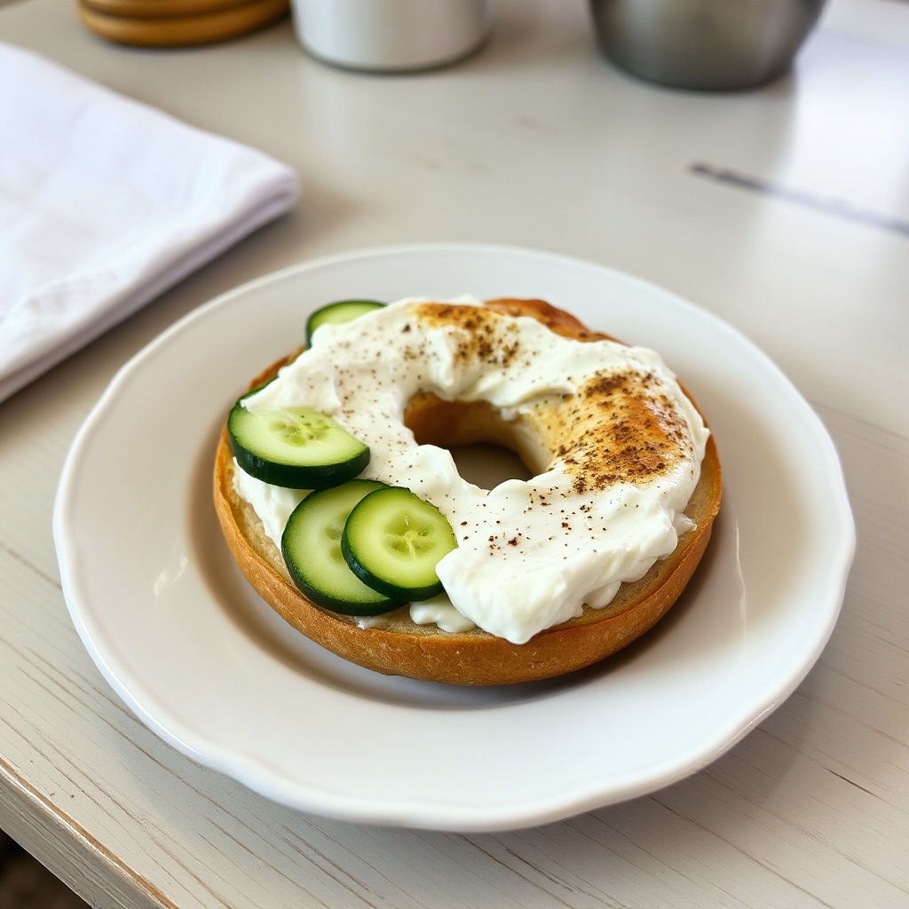 Cremige Gurken-Bagel-Delikatesse