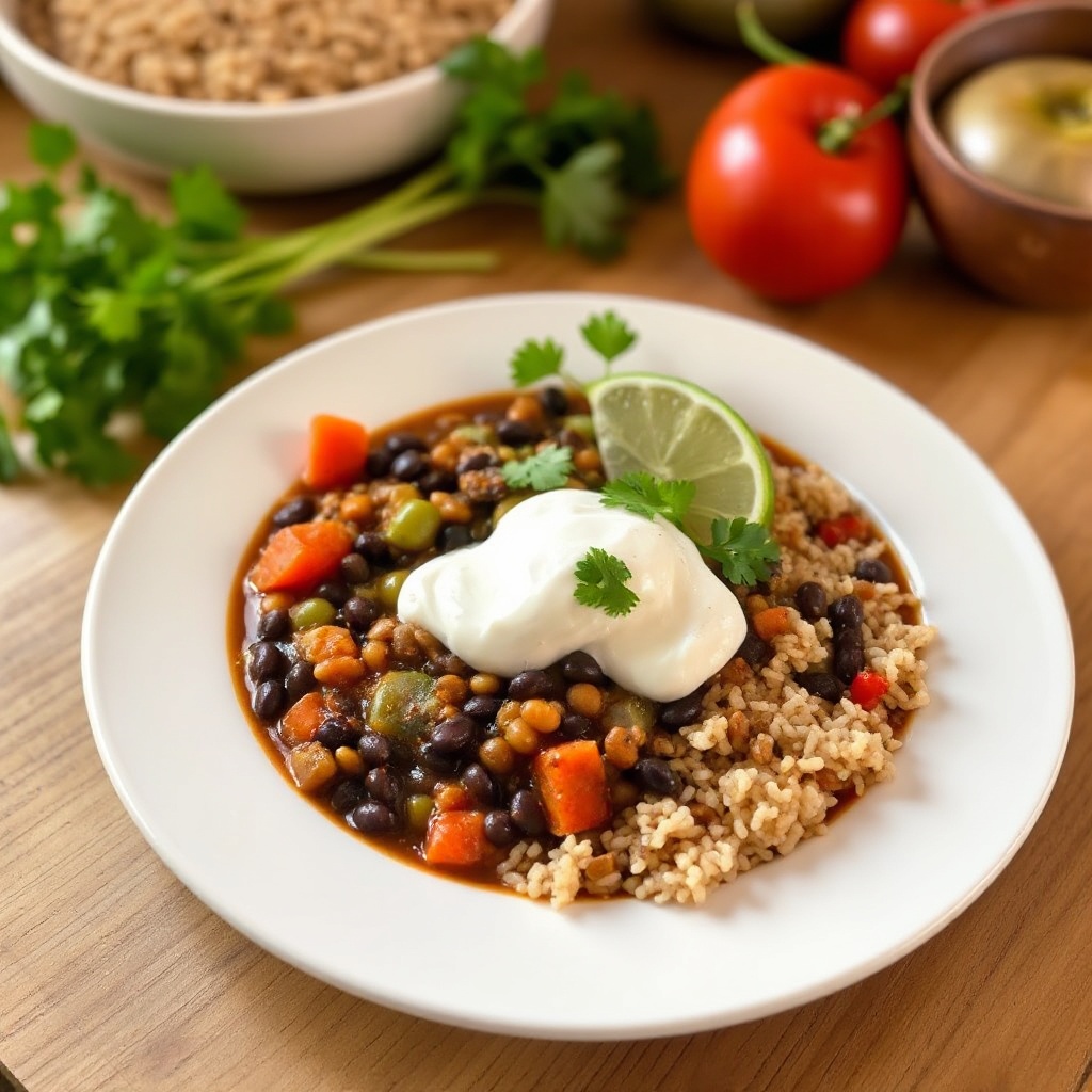 Hearty Vegetarian Black Bean and Lentil Soup