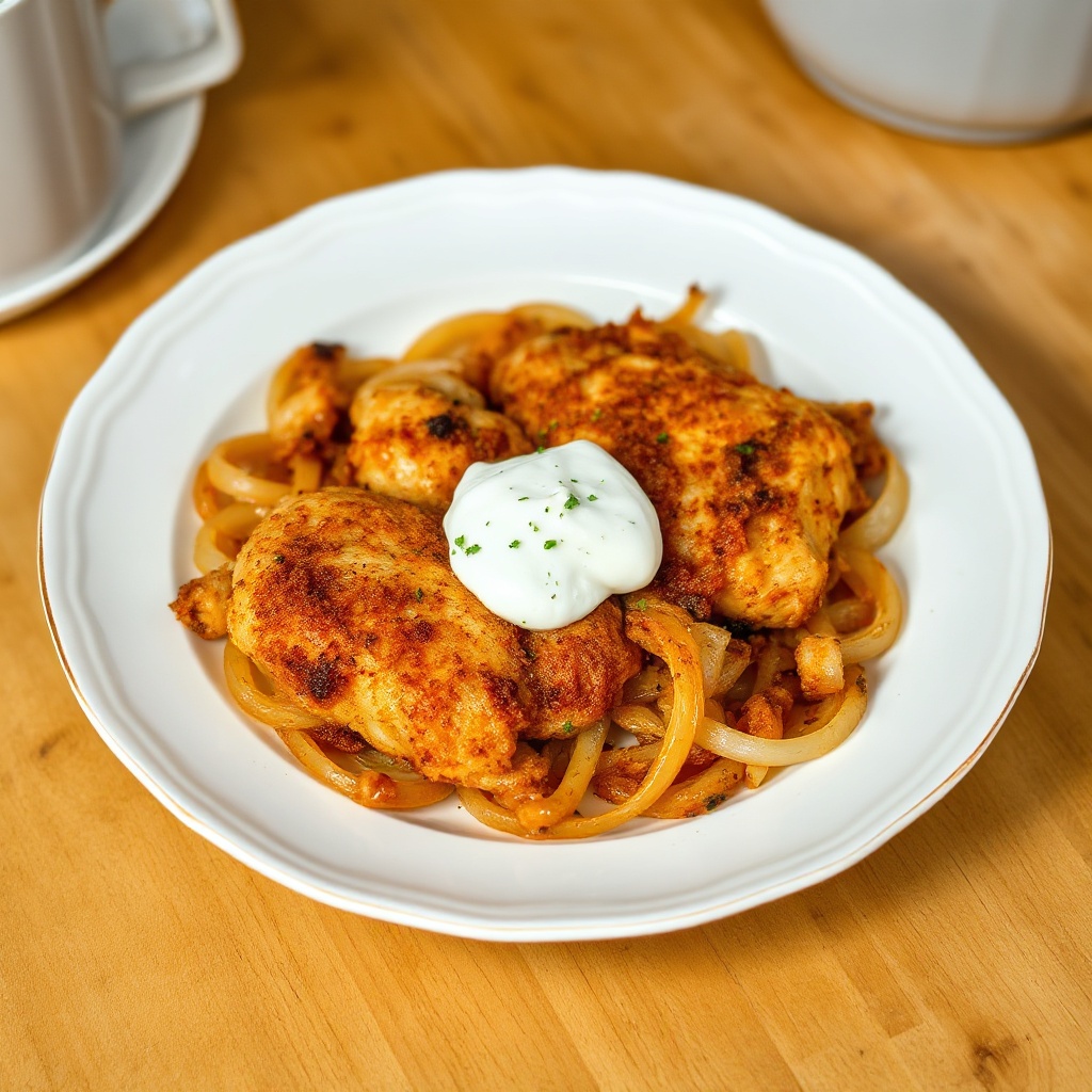 Pollo al Forno con Cipolle Croccanti