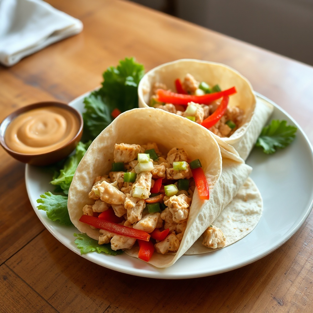 Spicy Thai Chicken Salad Wraps