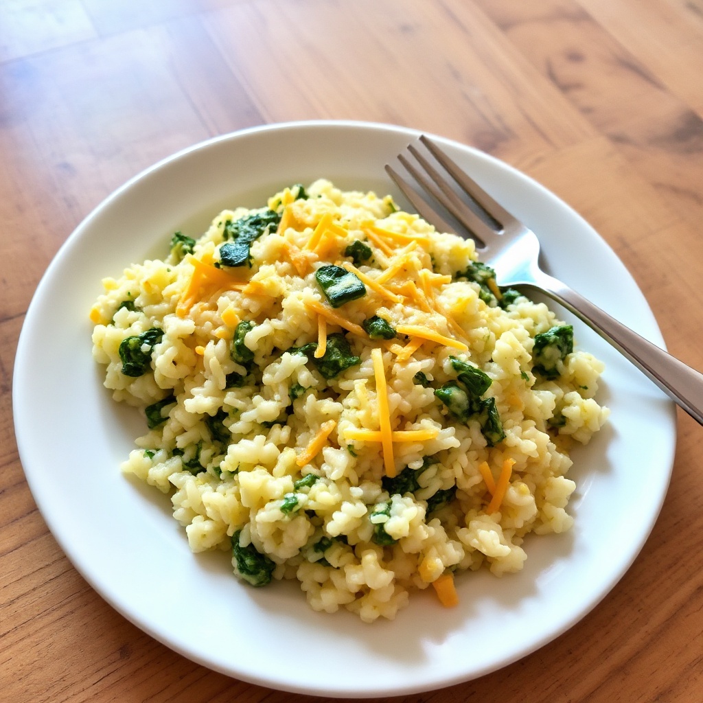 Cheesy Spinach Rice Bake